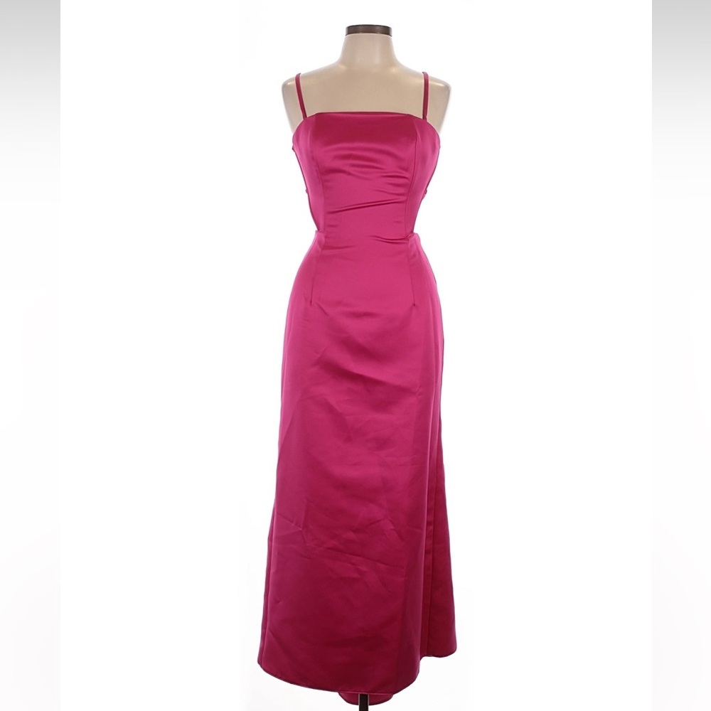 VTG Jessica McClintock Pink Lace Up Back Y2K Maxi Dress Valentine’s day